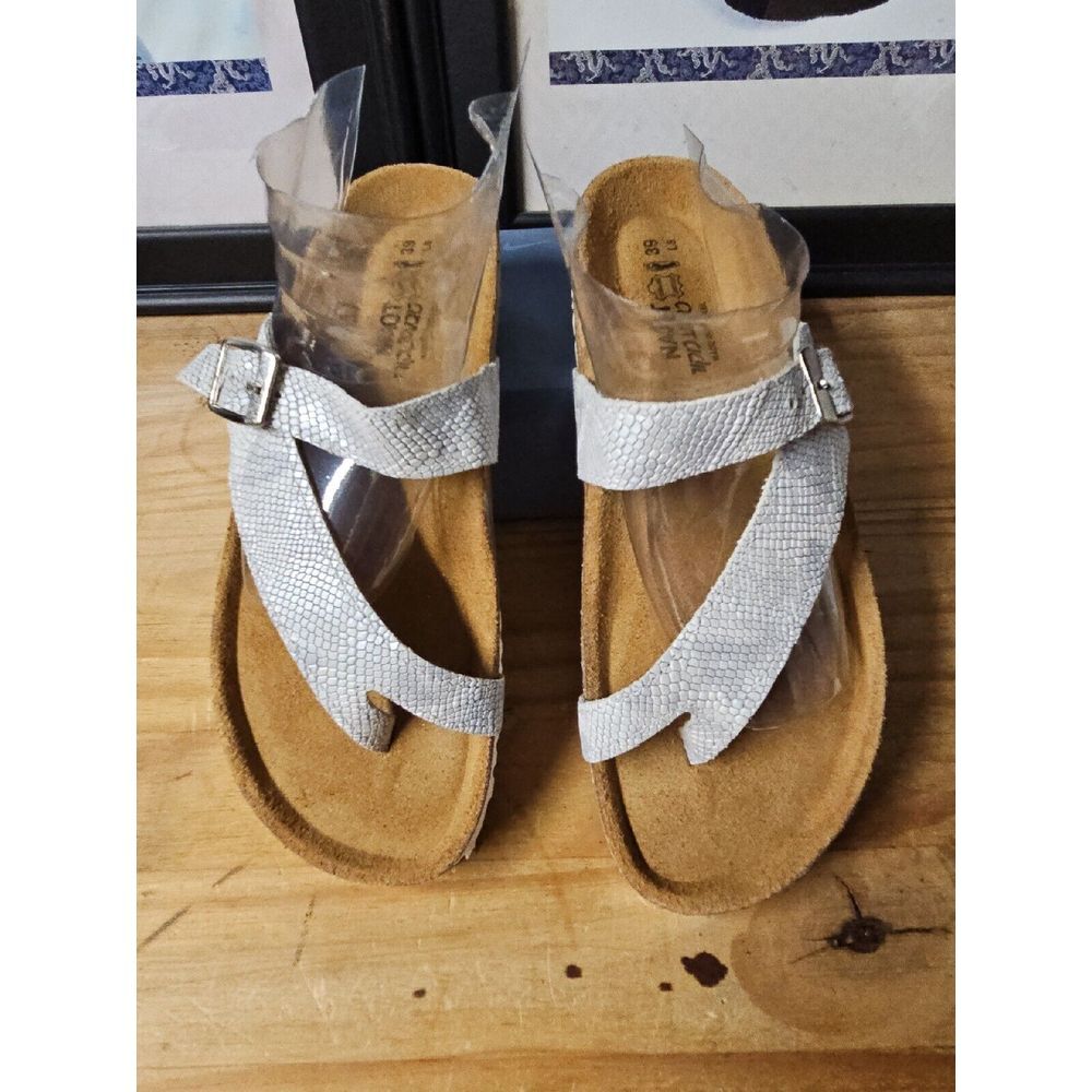 NAOT New Women's‎ Tahoe Classic Thong Sandal Silver Snake 39/ L8